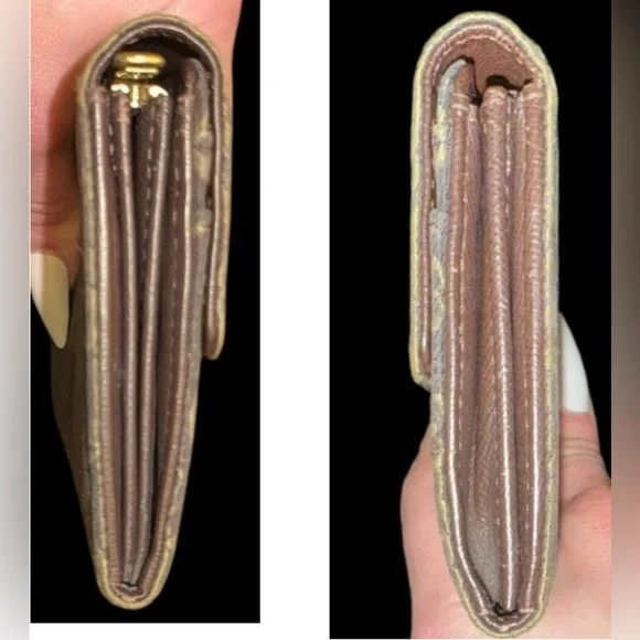 Louis Vuitton Wallet Mini Lin Brown Monogram Sarah Long Double Snap Continental - Picture 12 of 14